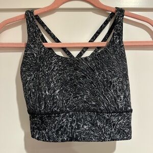 Lululemon Energy Bra Long Line Size 4 B/C Cup Topography Rhino Grey